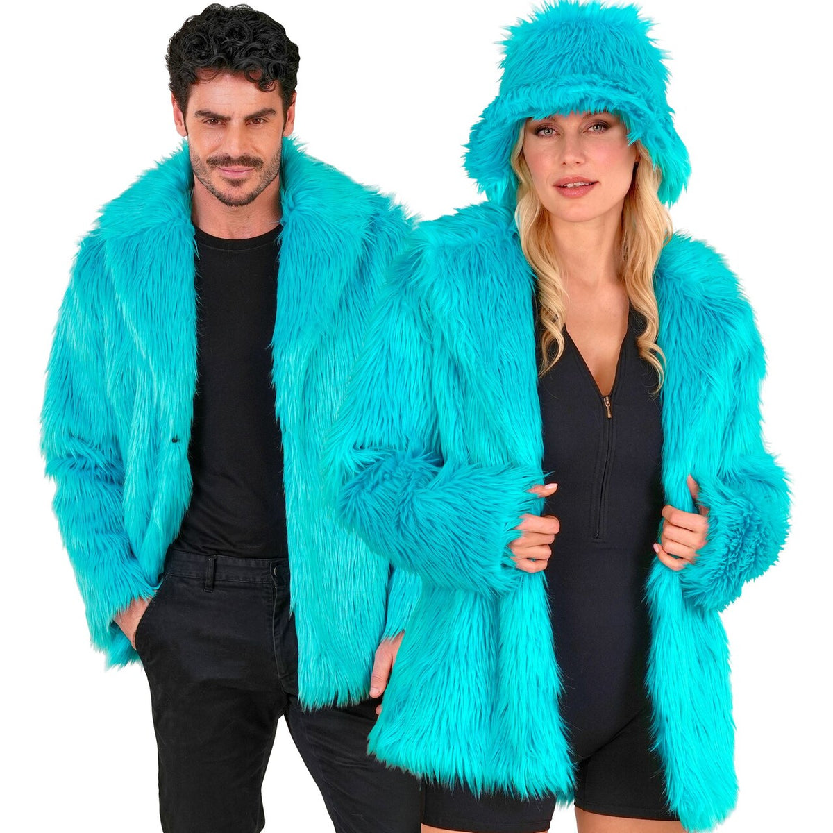 Op deze afbeelding zie je een Kostuums, van het merk Widmann. Lichtblauwe Bontjas Cool As Ice
