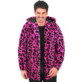 Manteau En Fourrure à Capuche Cosy Snuggles Léopard Rose