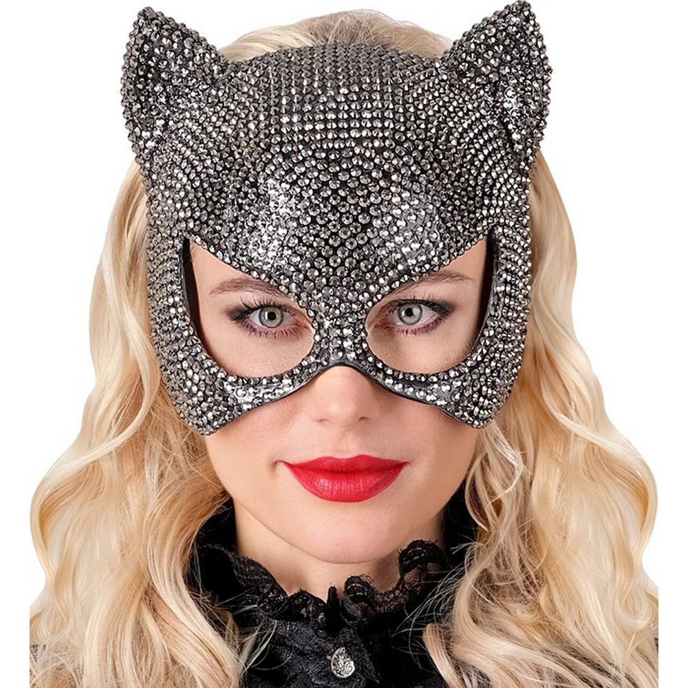 Op deze afbeelding zie je een Accessoires, van het merk Widmann. Kittig Masker Met Strass