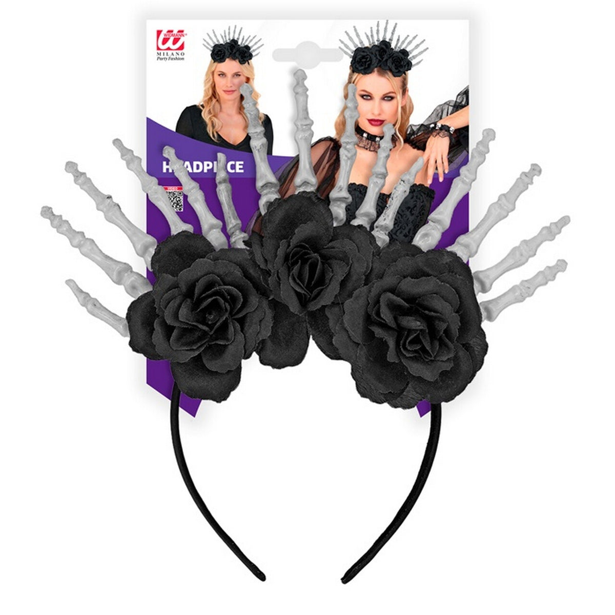 Op deze afbeelding zie je een Accessoires, van het merk Widmann. Hoofdband Skeleton Roses