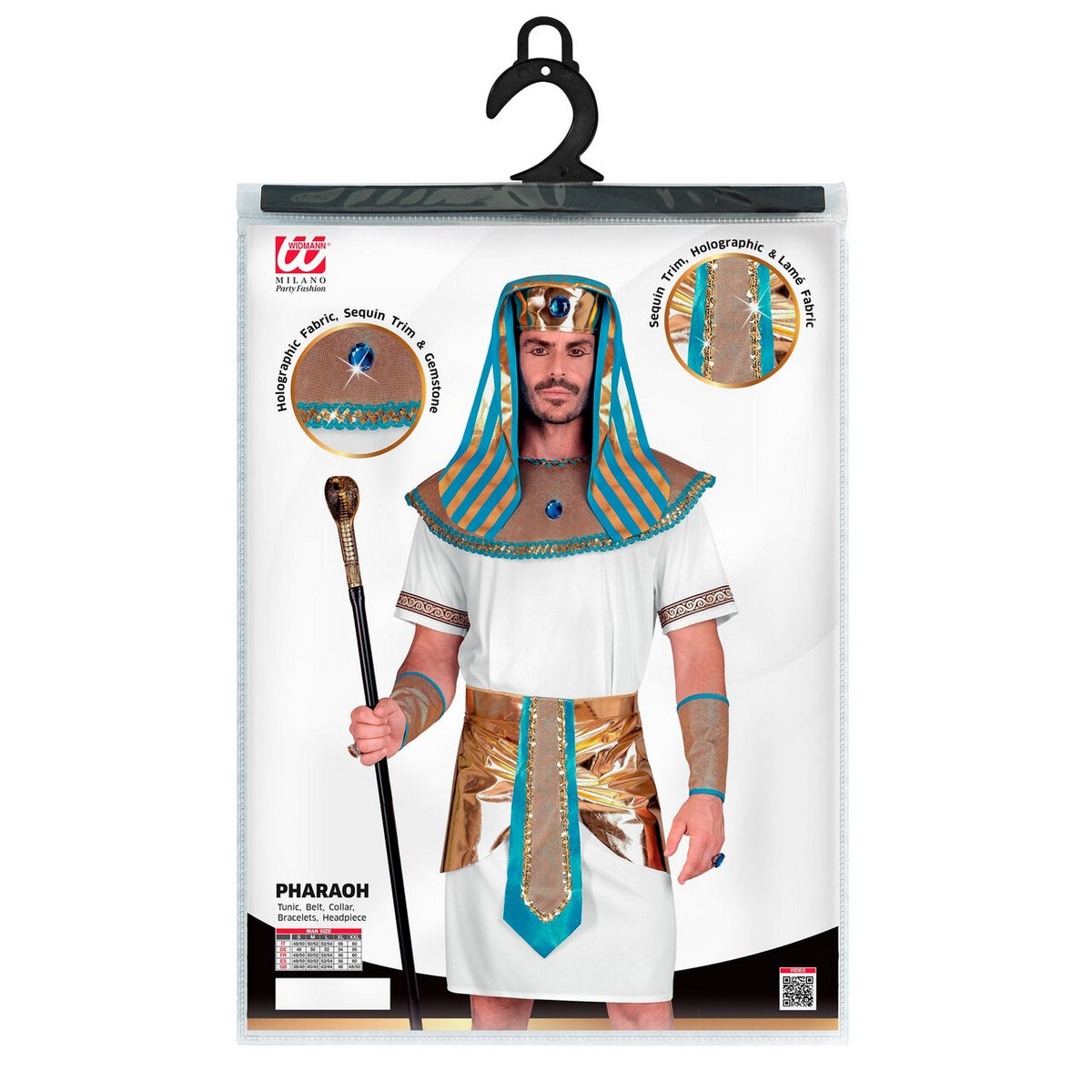 Op deze afbeelding zie je een Kostuums, van het merk Widmann. Farao Machtigste King Of Egypt Man Kostuum
