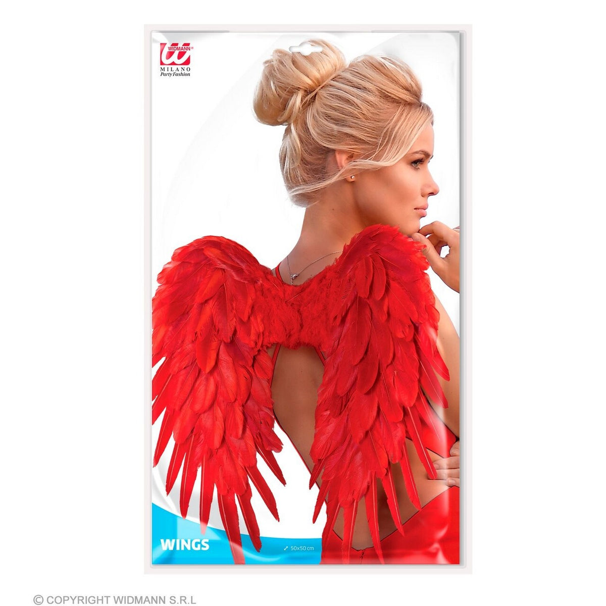 Op deze afbeelding zie je een Accessoires, van het merk Widmann. Veren Vleugels Rood Victoria
