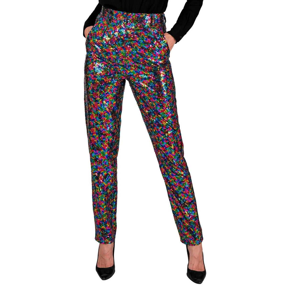 Op deze afbeelding zie je een Kostuums, van het merk Widmann. Pailletten Broek Betty Confetti Vrouw