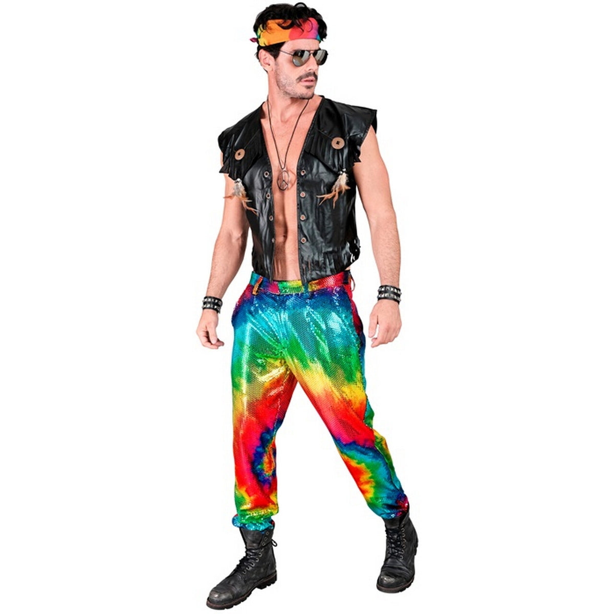 Op deze afbeelding zie je een Kostuums, van het merk Widmann. Colour Me Best Broek Pailletten Man