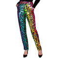 Pantalon Léopard Arc-En-Ciel à Paillettes