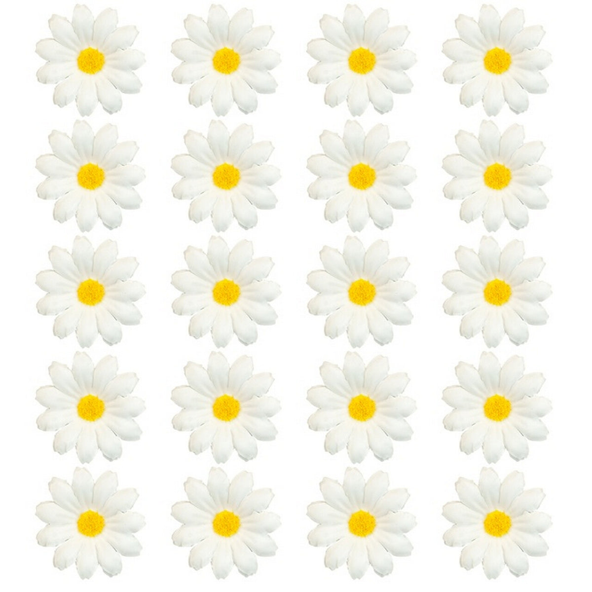 Op deze afbeelding zie je een Decoratie, van het merk Widmann. Madeliefjes Witte Bloemendecoratie 20 Stuks