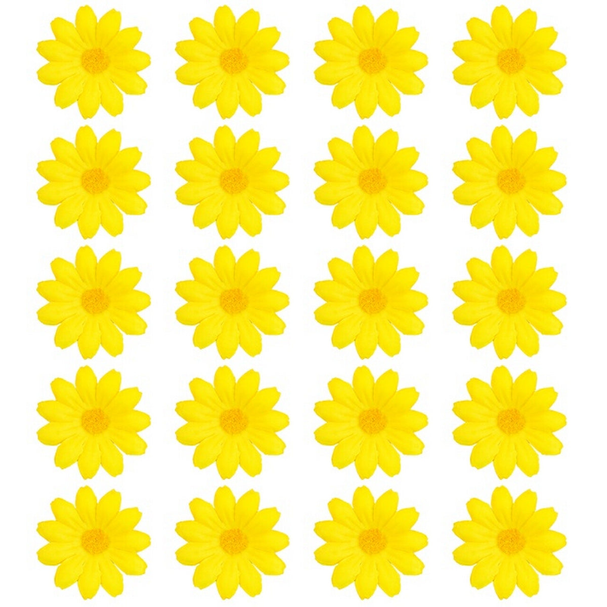 Op deze afbeelding zie je een Decoratie, van het merk Widmann. Gele Bloemen Decoratie 20 Stuks