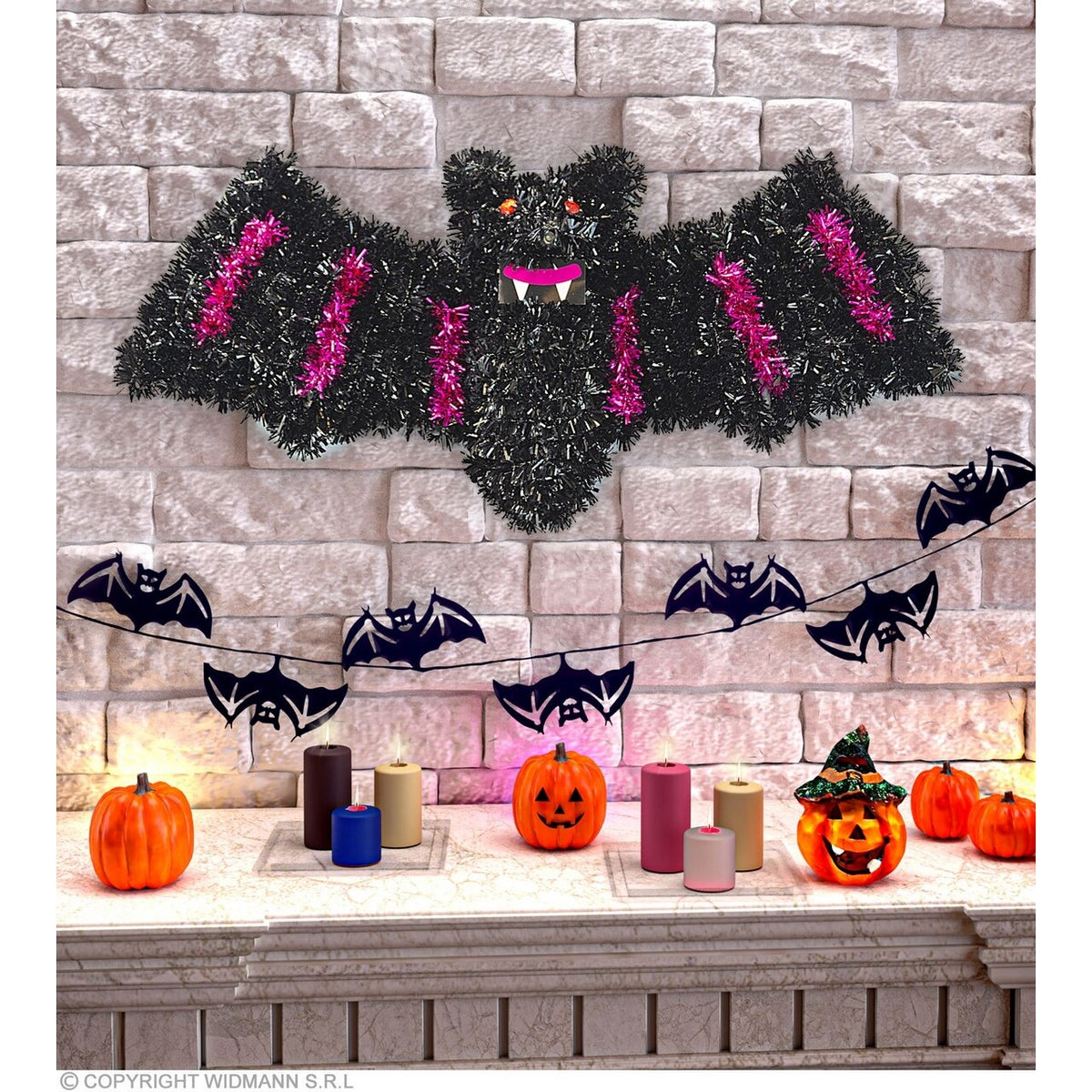 Op deze afbeelding zie je een Decoratie, van het merk Widmann. Versiering Halloween Vleermuis