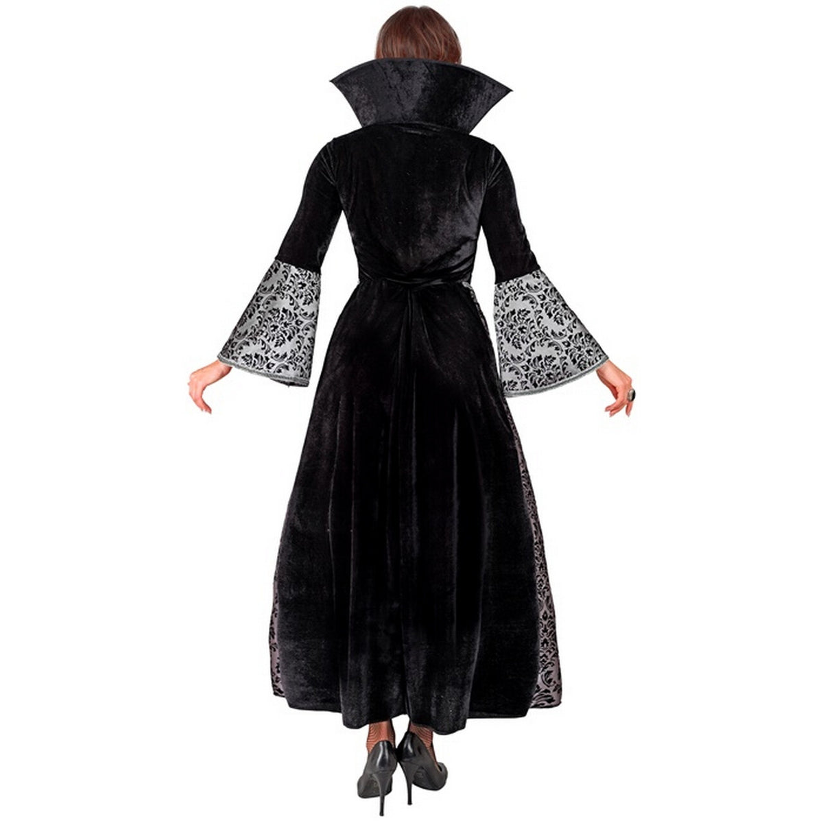 Op deze afbeelding zie je een Kostuums, van het merk Widmann. Gothic Vamp Zilverbloed Vrouw Kostuum