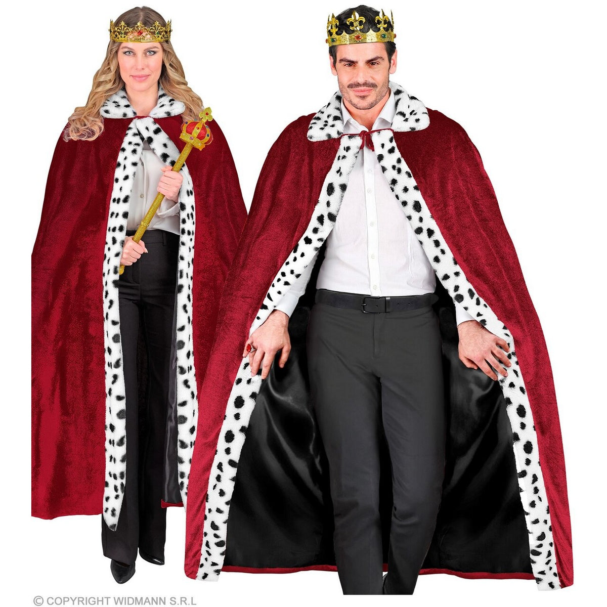 Op deze afbeelding zie je een Kostuums, van het merk Widmann. Donkerrode Koninklijk Cape 140 Centimeter Kostuum