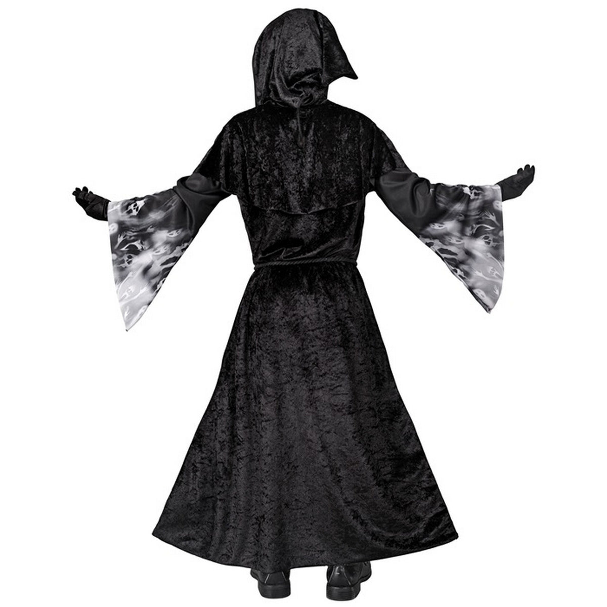 Op deze afbeelding zie je een Kostuums, van het merk Widmann. Grim Reaper Screaming Souls Jongen Kostuum