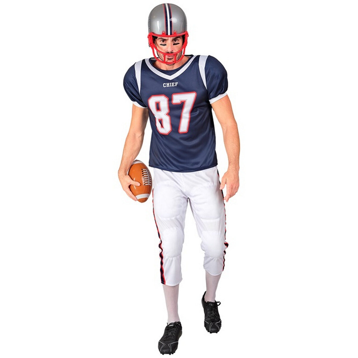 Op deze afbeelding zie je een Kostuums, van het merk Widmann. Quarterback Chief American Football Man Kostuum