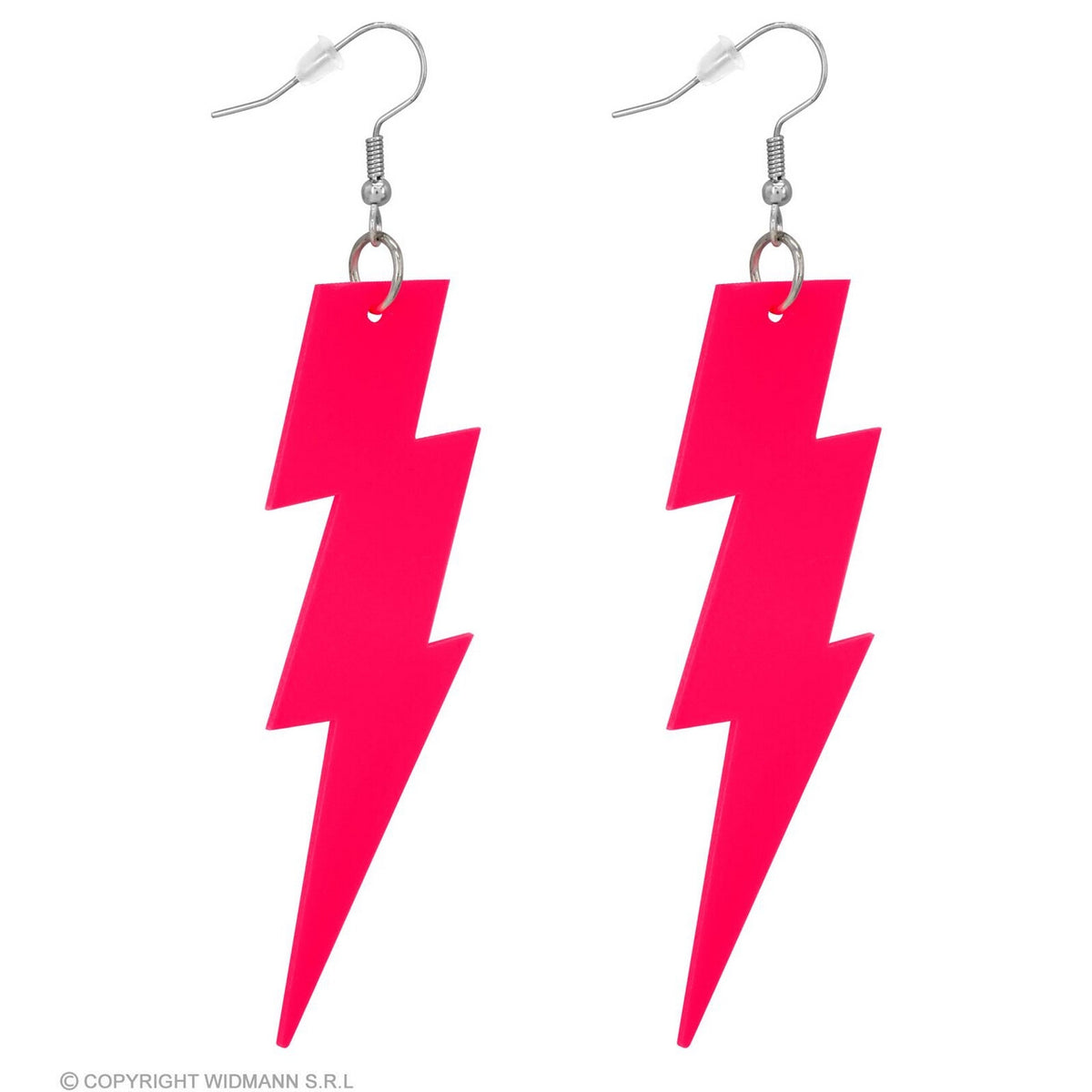 Op deze afbeelding zie je een Accessoires, van het merk Widmann. 80s Oorbellen Bliksem Neon Roze