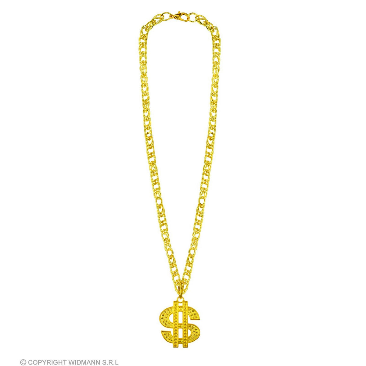 Op deze afbeelding zie je een Accessoires, van het merk Widmann. Ketting Dollarteken Goud 70 Cm