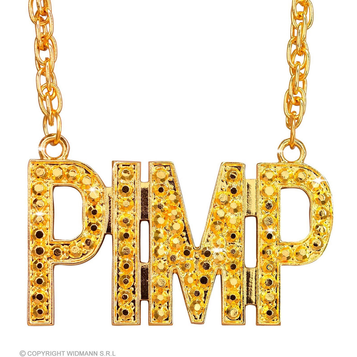 Op deze afbeelding zie je een Accessoires, van het merk Widmann. Ketting Pimp Goud 65 Cm