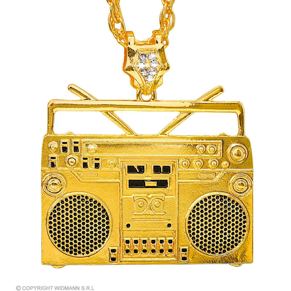 Op deze afbeelding zie je een Accessoires, van het merk Widmann. Ketting Radio Goud 75 Cm