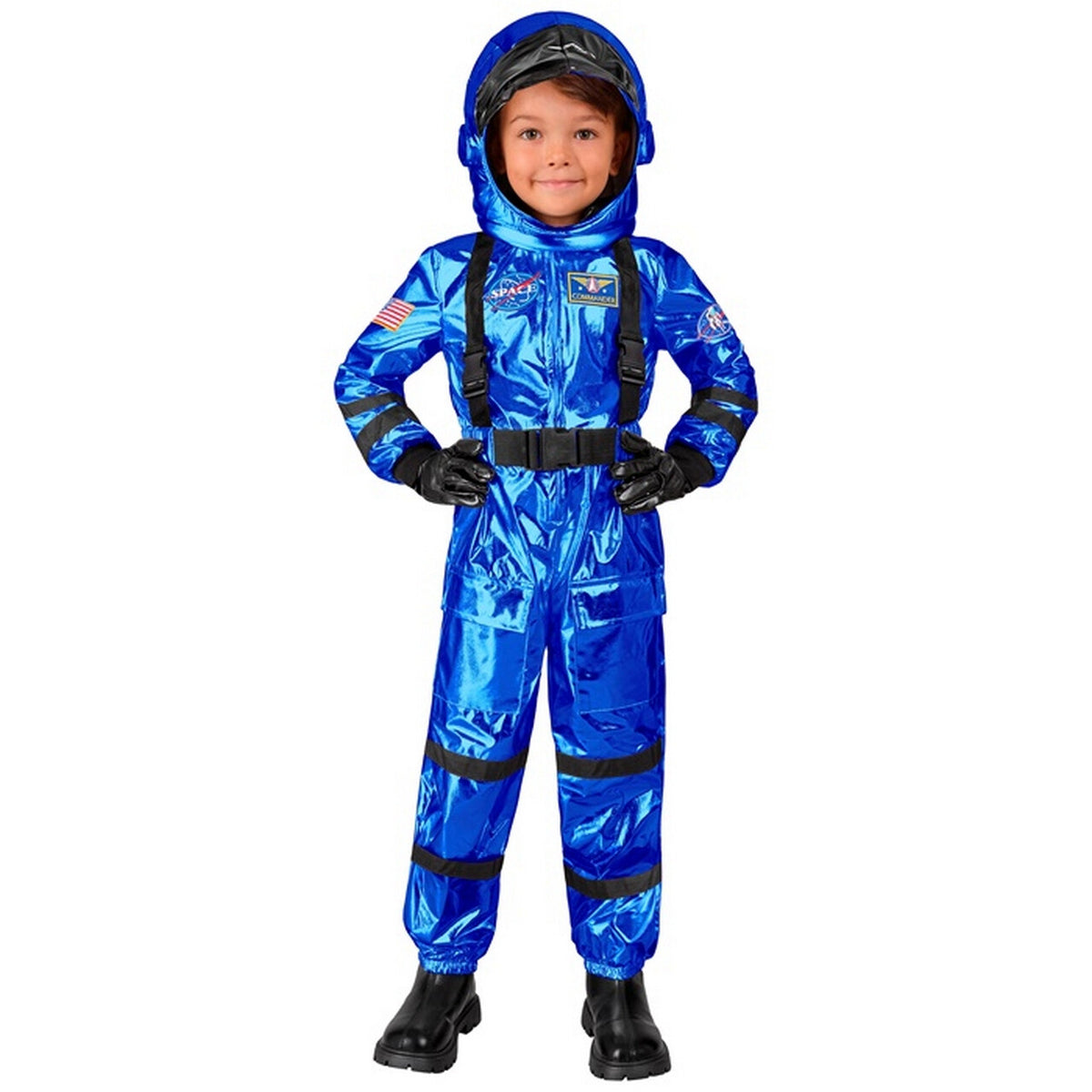 Op deze afbeelding zie je een Kostuums, van het merk Widmann. Blauwe Astronaut Blue Origin Kind Kostuum