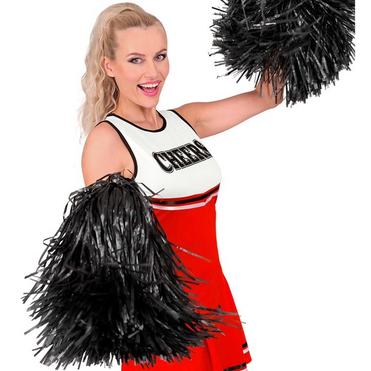 Op deze afbeelding zie je een Accessoires, van het merk Widmann. Cheerleader Pom Pom Zwart 1 Stuk