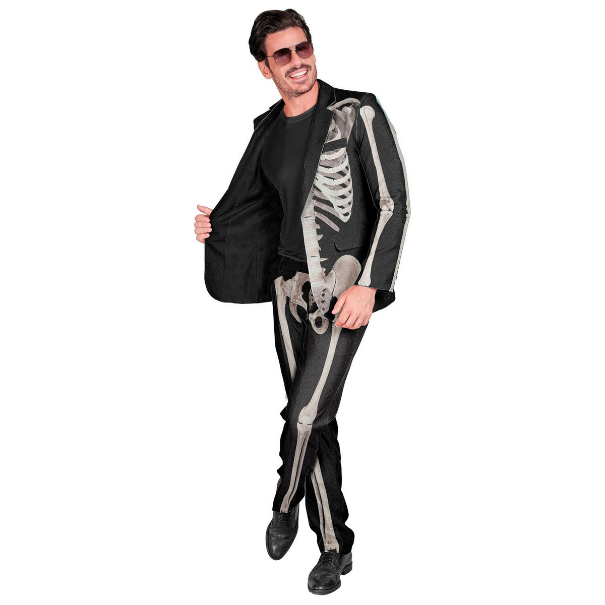 Op deze afbeelding zie je een Kostuums, van het merk Widmann. Dry Bones Skeleton Man Kostuum