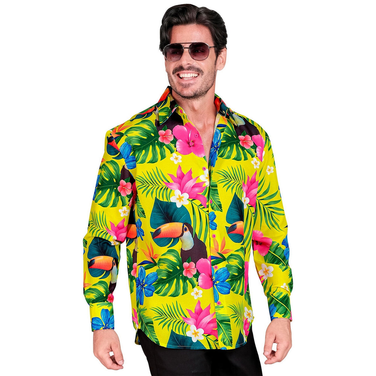 Op deze afbeelding zie je een Kostuums, van het merk Widmann. Summer Tropics Festival Overhemd Man