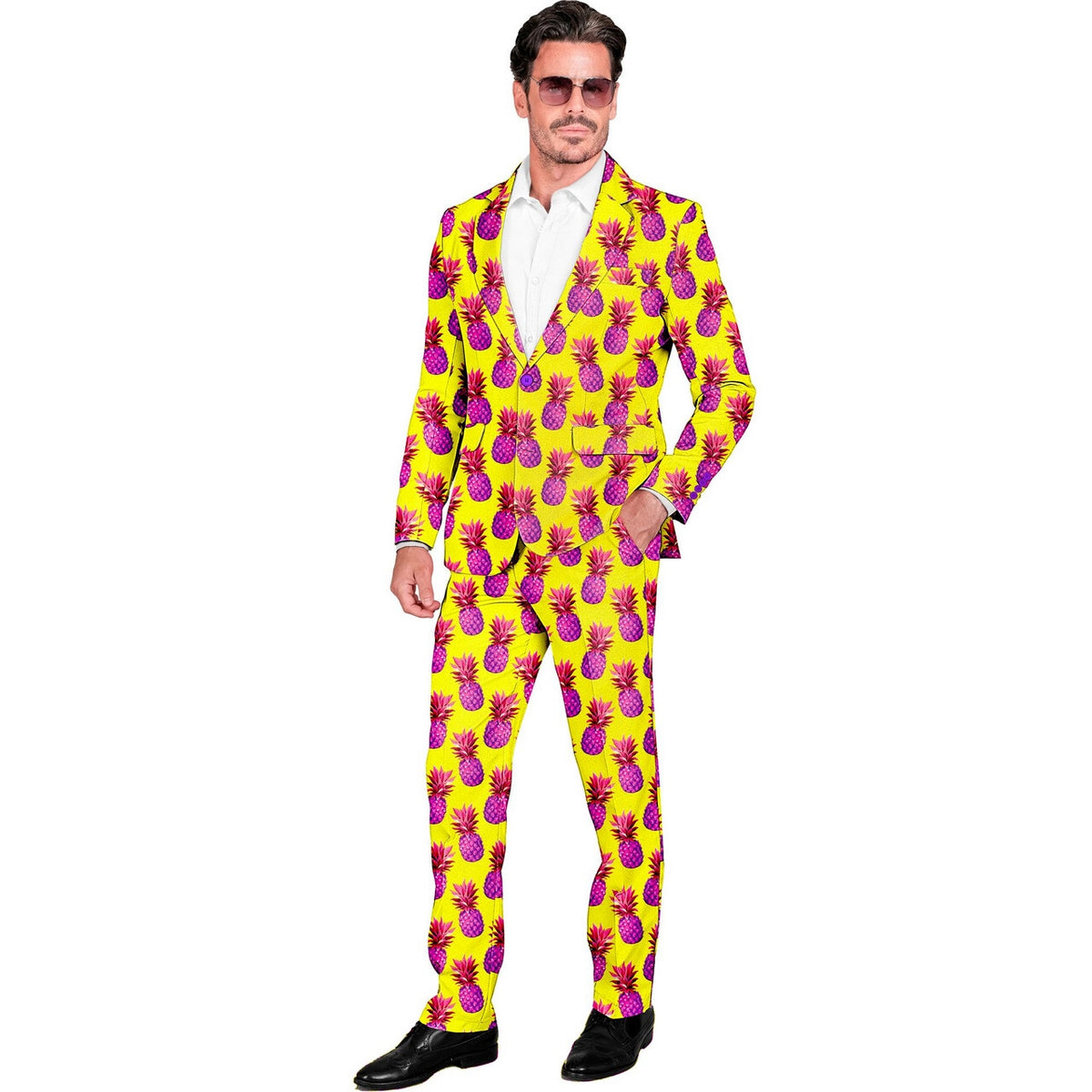 Op deze afbeelding zie je een Kostuums, van het merk Widmann. Neon Tropicananas Man Kostuum