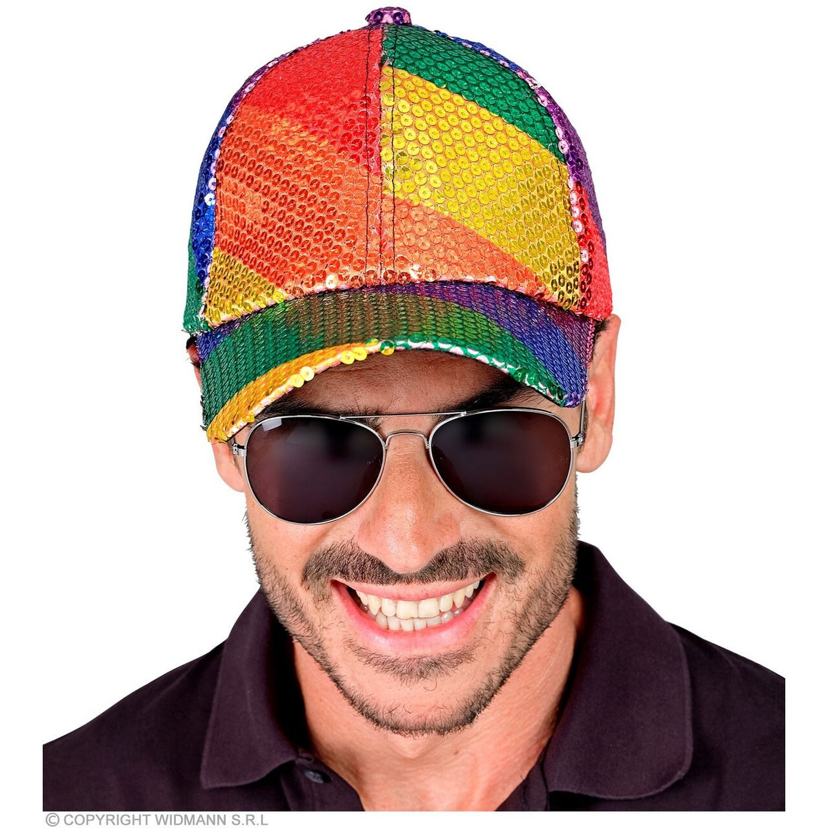 Op deze afbeelding zie je een Accessoires, van het merk Widmann. Pailletten Pet Regenboog