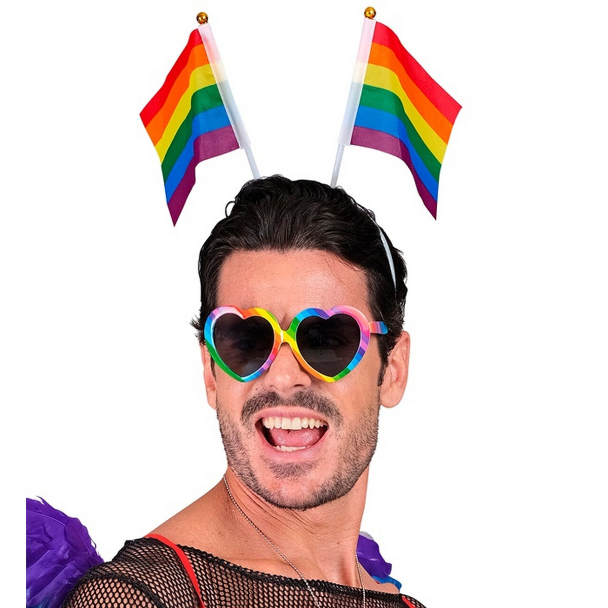 Op deze afbeelding zie je een Accessoires, van het merk Widmann. Wave Your Regenboog Flag Hoofdband