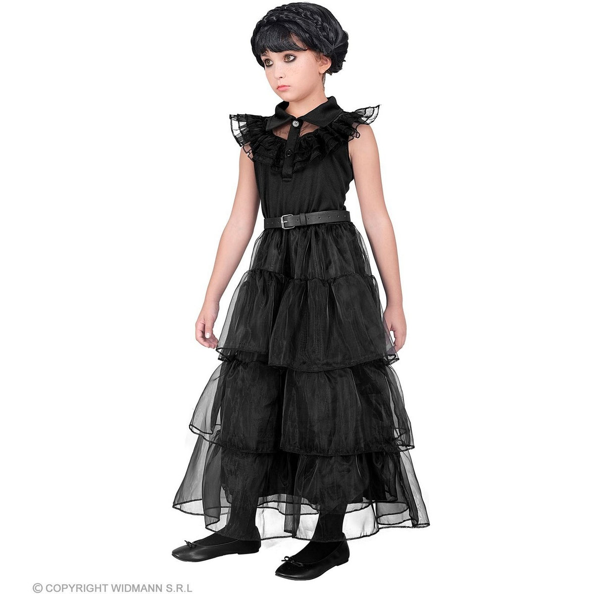 Op deze afbeelding zie je een Kostuums, van het merk Widmann. Gothic Party Dress Meisje