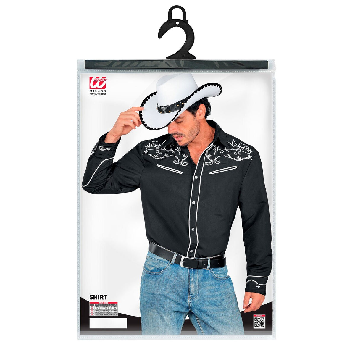 Op deze afbeelding zie je een Kostuums, van het merk Widmann. Western Cowboy Overhemd Zwart Man