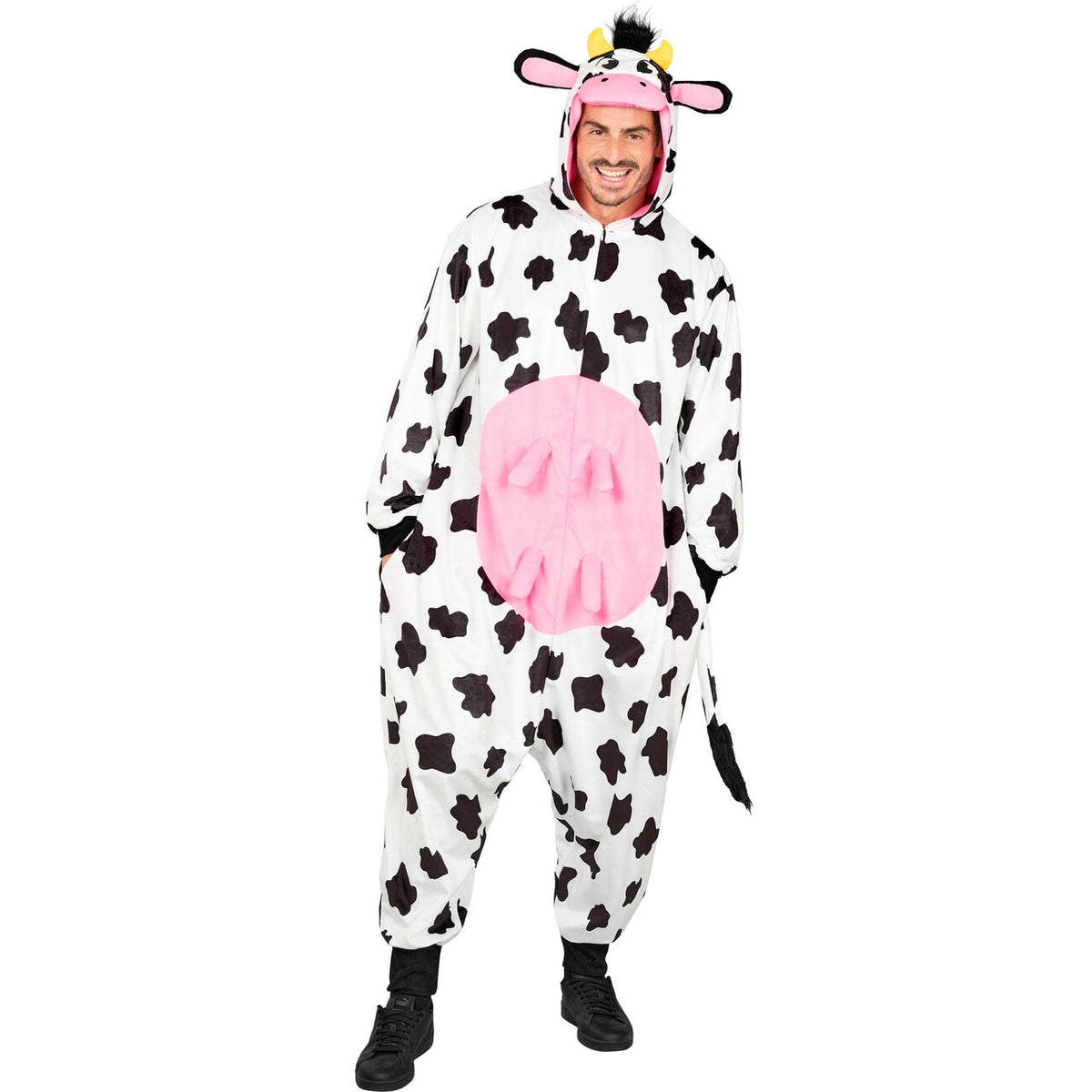 Op deze afbeelding zie je een Kostuums, van het merk Widmann. Koetje Boe Onesie Kostuum
