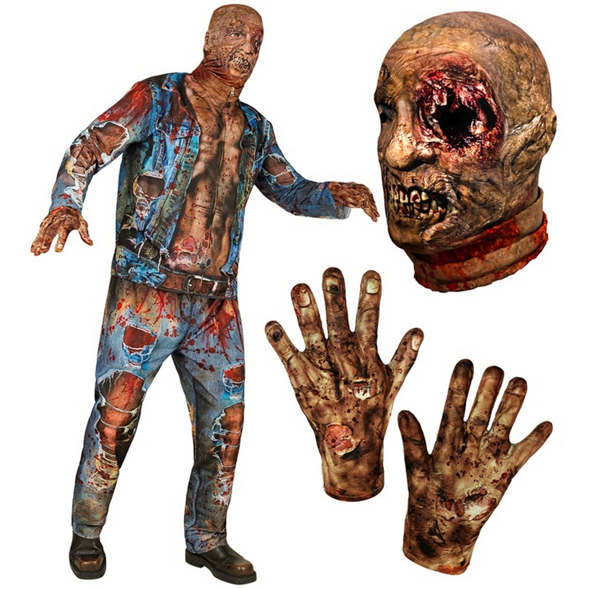 Op deze afbeelding zie je een Kostuums, van het merk Widmann. Coole Dude Zombie Man Kostuum