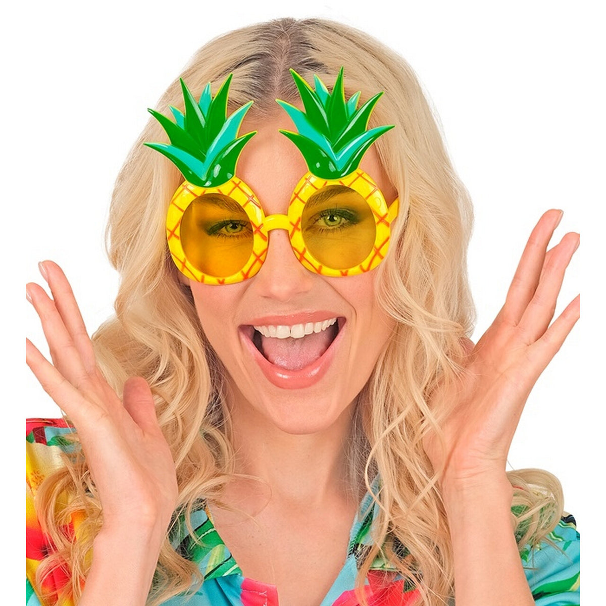 Op deze afbeelding zie je een Accessoires, van het merk Widmann. Bril Tropische Ananas