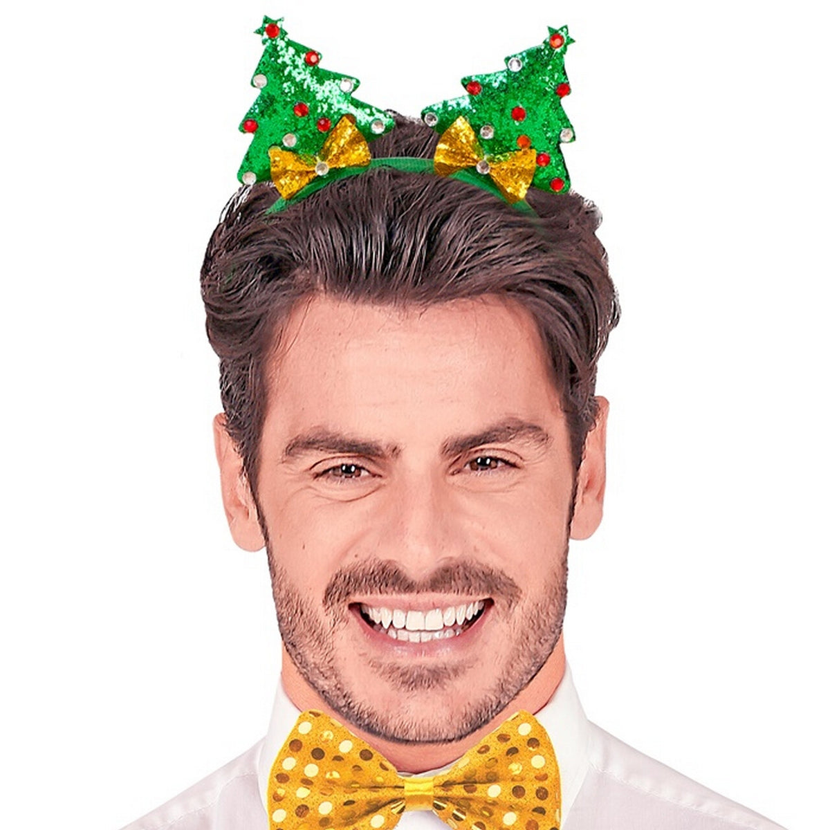Op deze afbeelding zie je een Accessoires, van het merk Widmann. Hoofdband Versierde Kerstbomen