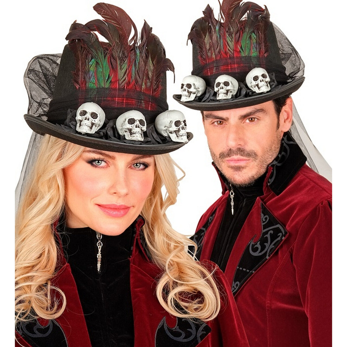 Op deze afbeelding zie je een Accessoires, van het merk Widmann. Hoed Met Sluier Black Magic
