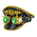 Casquette Futuriste Noire à Paillettes Avec Lunettes