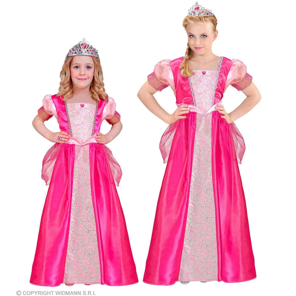Op deze afbeelding zie je een Kostuums, van het merk Widmann. Zoete Knalroze Prinses Rose Lily Meisje Kostuum