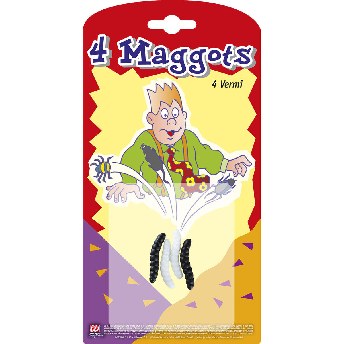 Op deze afbeelding zie je een Decoratie, van het merk Widmann. Vieze Beesten Set Van 4 Wormen
