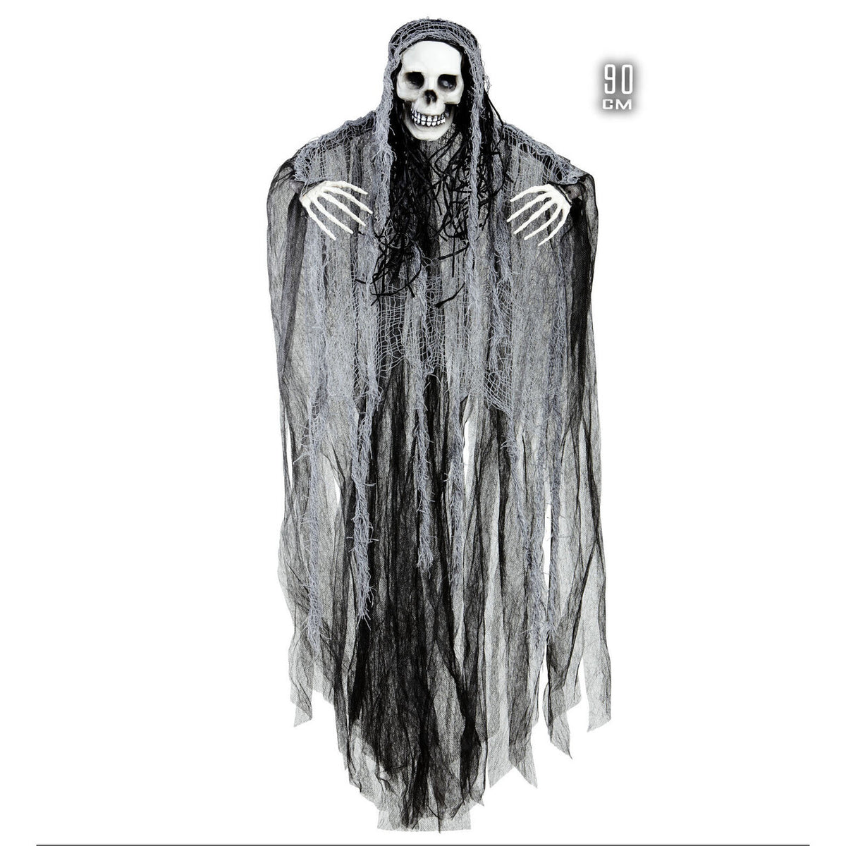 Op deze afbeelding zie je een Decoratie, van het merk Widmann. Horror Deco Grim Reaper Pop, 90 Centimeter