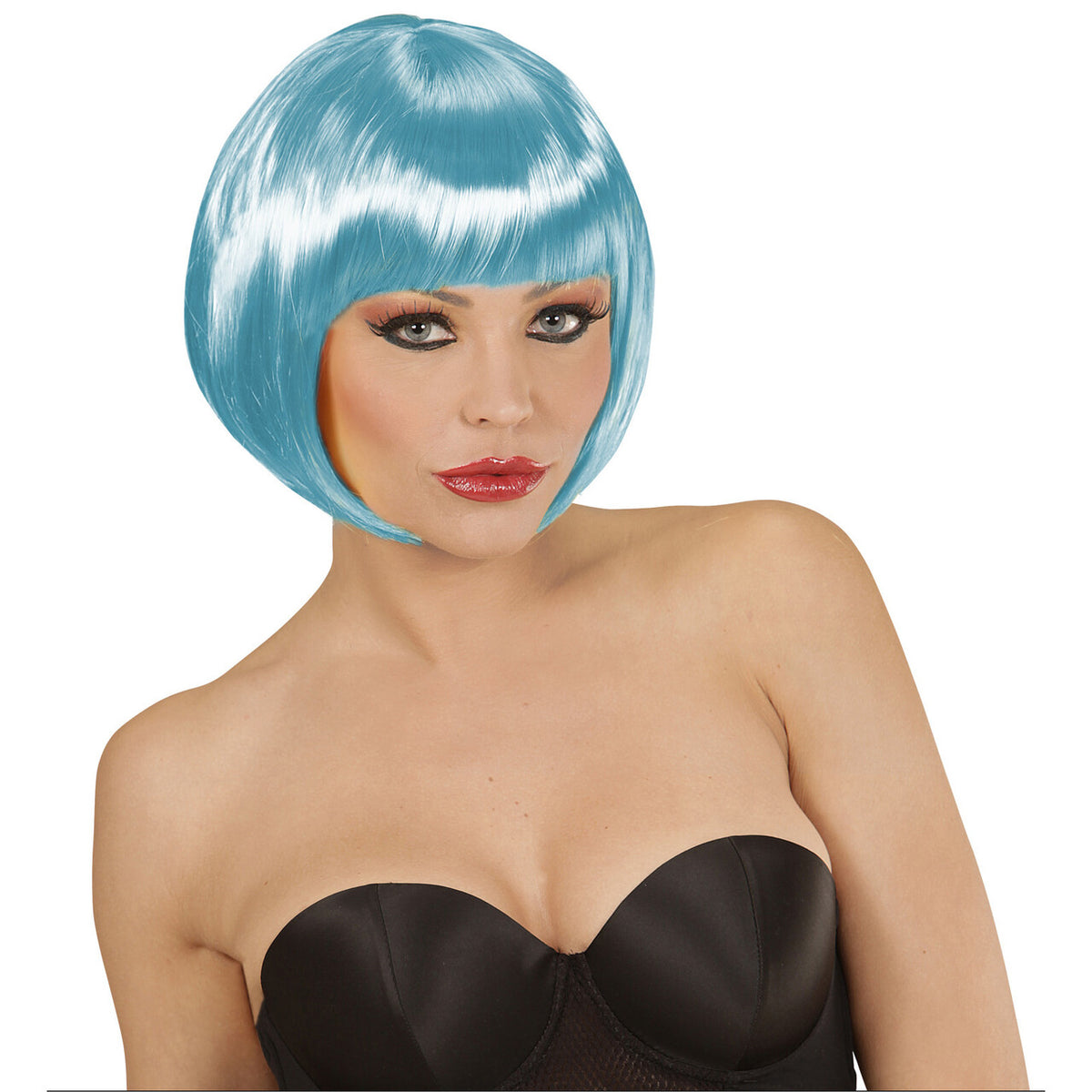 Op deze afbeelding zie je een Accessoires, van het merk Widmann. Ms Bob Pruik, Boblijn Azuur Blauw