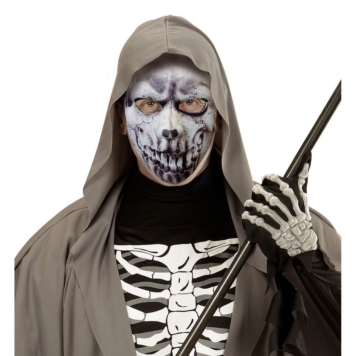 Op deze afbeelding zie je een Accessoires, van het merk Widmann. Angstaanjagend Halfgezichtmasker Schedel