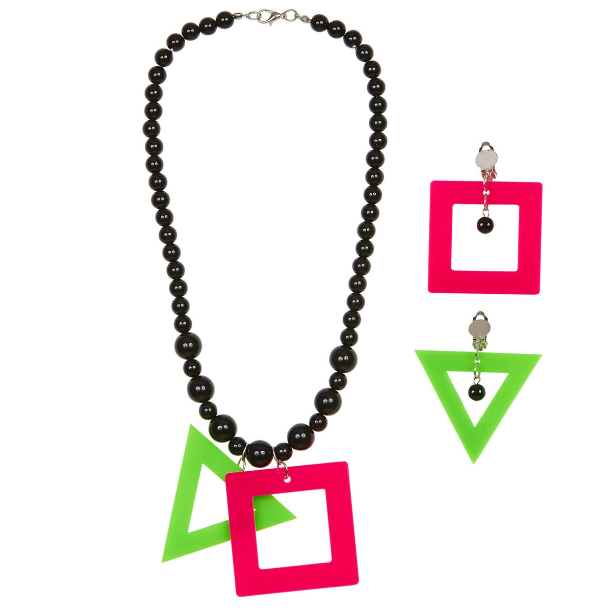 Op deze afbeelding zie je een Accessoires, van het merk Widmann. Eighties Ketting En Oorbellen Neon Kleur