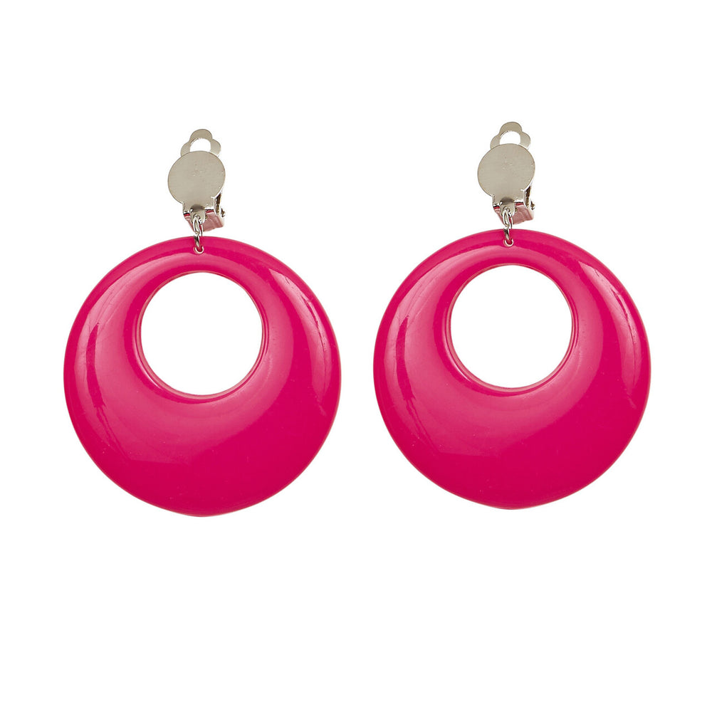 Op deze afbeelding zie je een Accessoires, van het merk Widmann. Flower Girl Oorringen Neon Roze