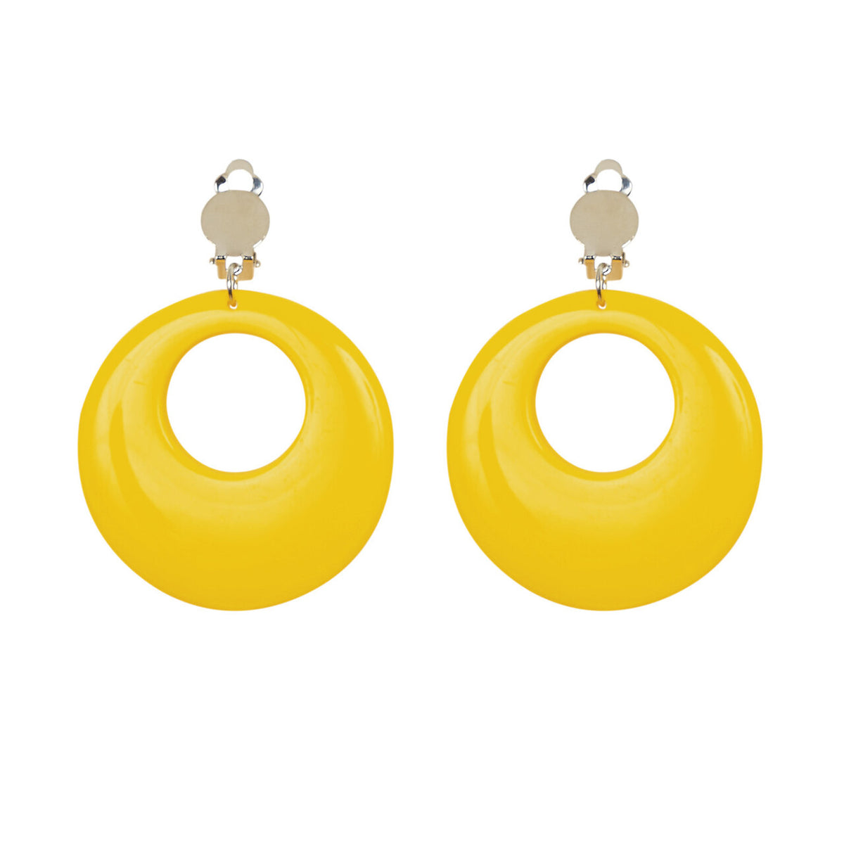 Op deze afbeelding zie je een Accessoires, van het merk Widmann. Flower Girl Oorringen Neon Geel