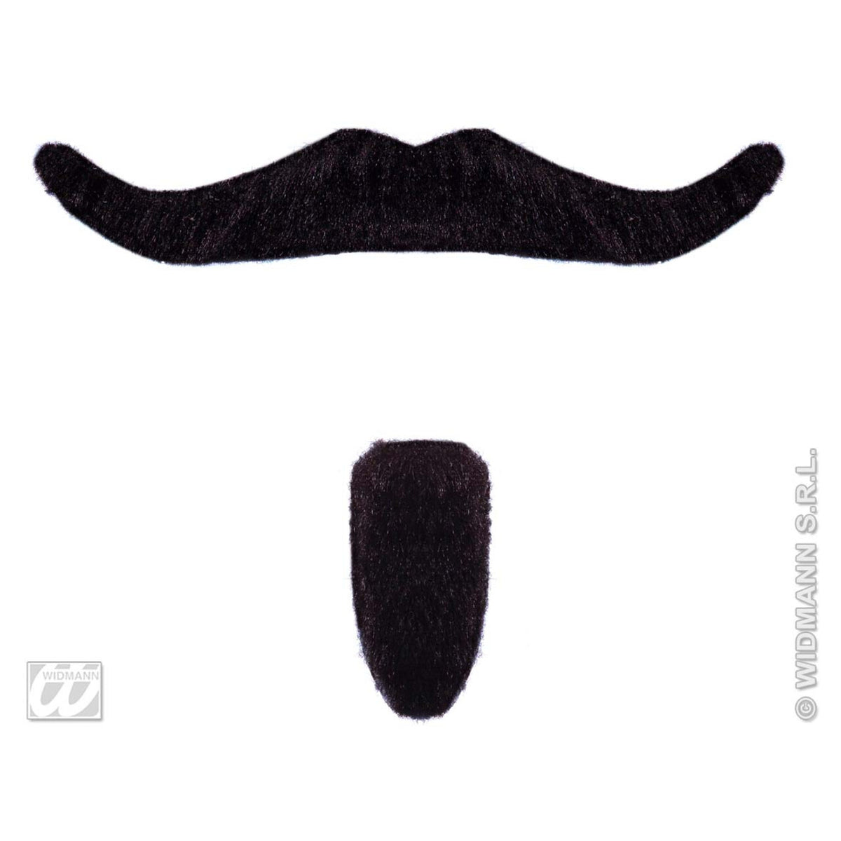 Op deze afbeelding zie je een Accessoires, van het merk Widmann. Snor En Sik Zwart, Chevalier