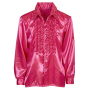 Op deze afbeelding zie je een Kostuums, van het merk Widmann. Lekker Foute Blouse Met Ruches Roze Man