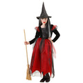 Costume De Sorcière Enfant Noir Rouge Fille Costume