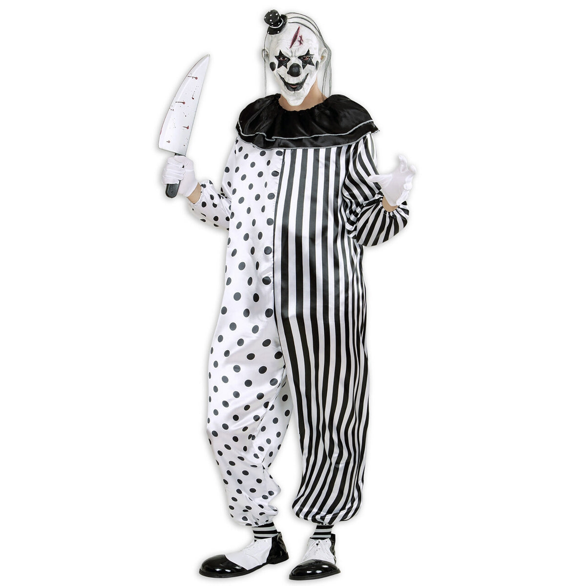 Op deze afbeelding zie je een Kostuums, van het merk Widmann. Killer Pierrot Slager Clown Man Kostuum