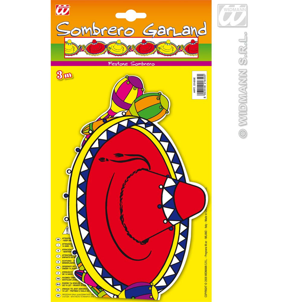 Op deze afbeelding zie je een Decoratie, van het merk Widmann. Slinger 3 Meter, Sombrero