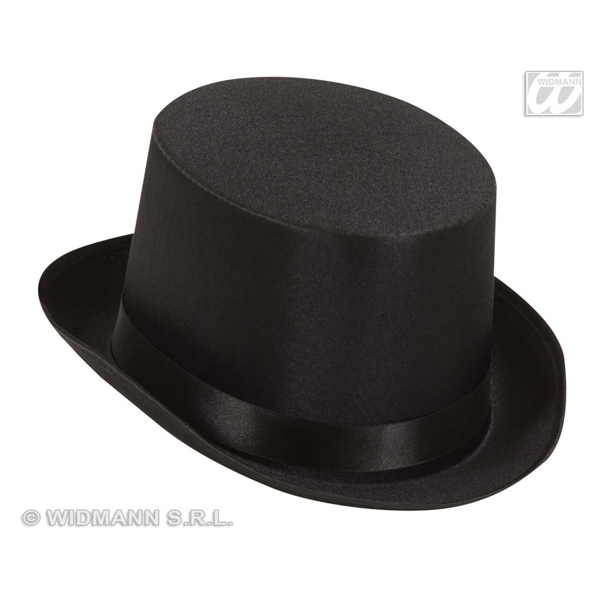 Op deze afbeelding zie je een Accessoires, van het merk Widmann. Hoge Hoed Satijn, Zwart