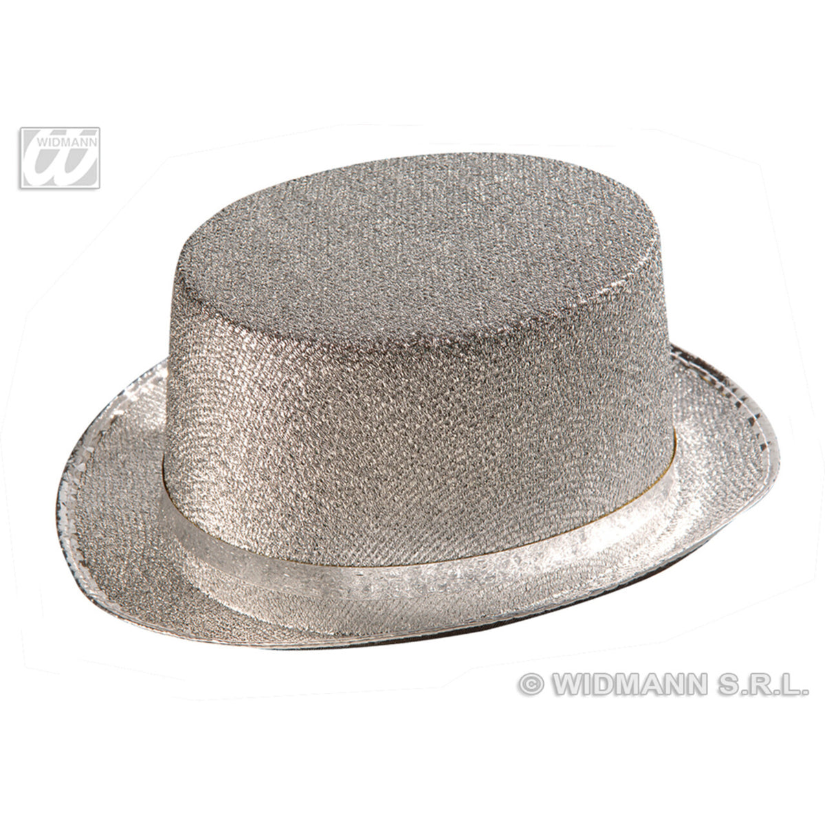 Op deze afbeelding zie je een Accessoires, van het merk Widmann. Hoge Hoed Zilverkleurig